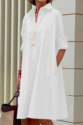 Vestido camisero clásico con cuello